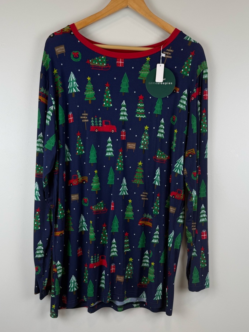 NWT Little Sleepies Tree Traffic Mens XL Long Sleeve Pajama Top